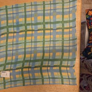 The Limited Blue and Yellow Plaid Scarf Vintage